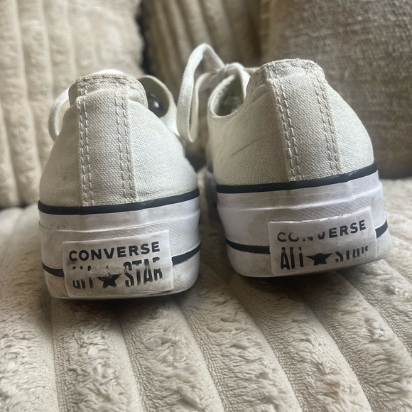 Converse Off-White Canvas Sneakers blue size 5.5 - Picture 4 of 8